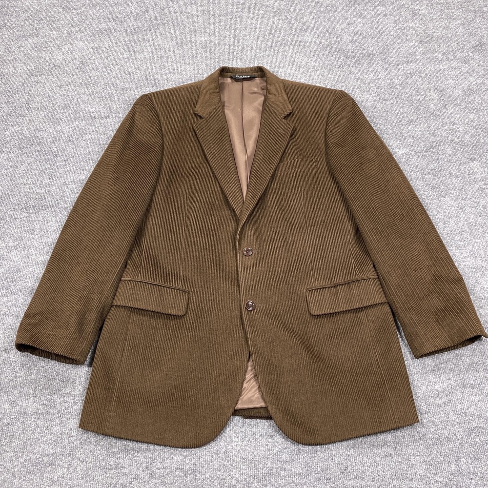Jos. A. Bank Sport Coat Mens 42 Brown Corduroy Wool Silk Single-Breasted Blazer